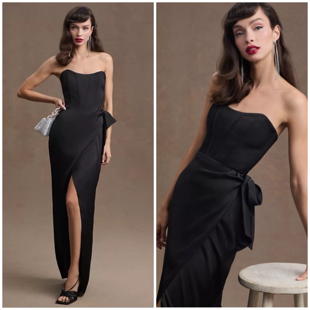 V. Chapman June Corset Maxi Dress Black NWT